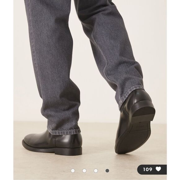 MNG by Mango faux leather chelsea boots in black mens 41 US 8 NEW - Picture 2 of 7